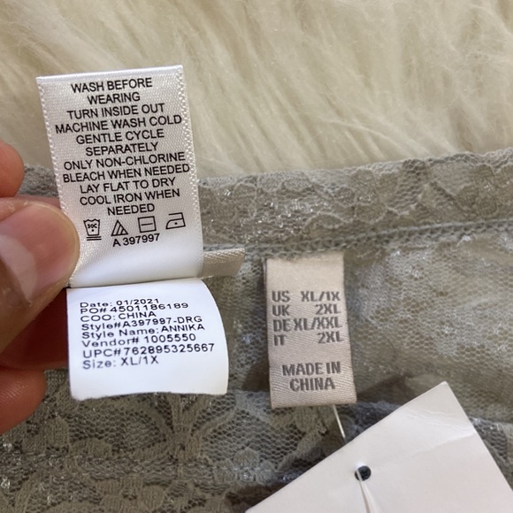 Logo by Lori Goldstein Lace Cover Up Top Chiffon Long sleeves size  XL/1X Rare - Picture 13 of 15